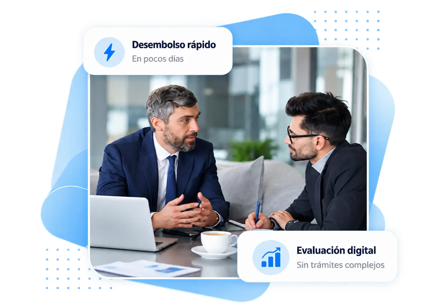 Reunión fintech con evaluación digital